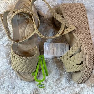 CROCS Braided Strap Sandals in Cream